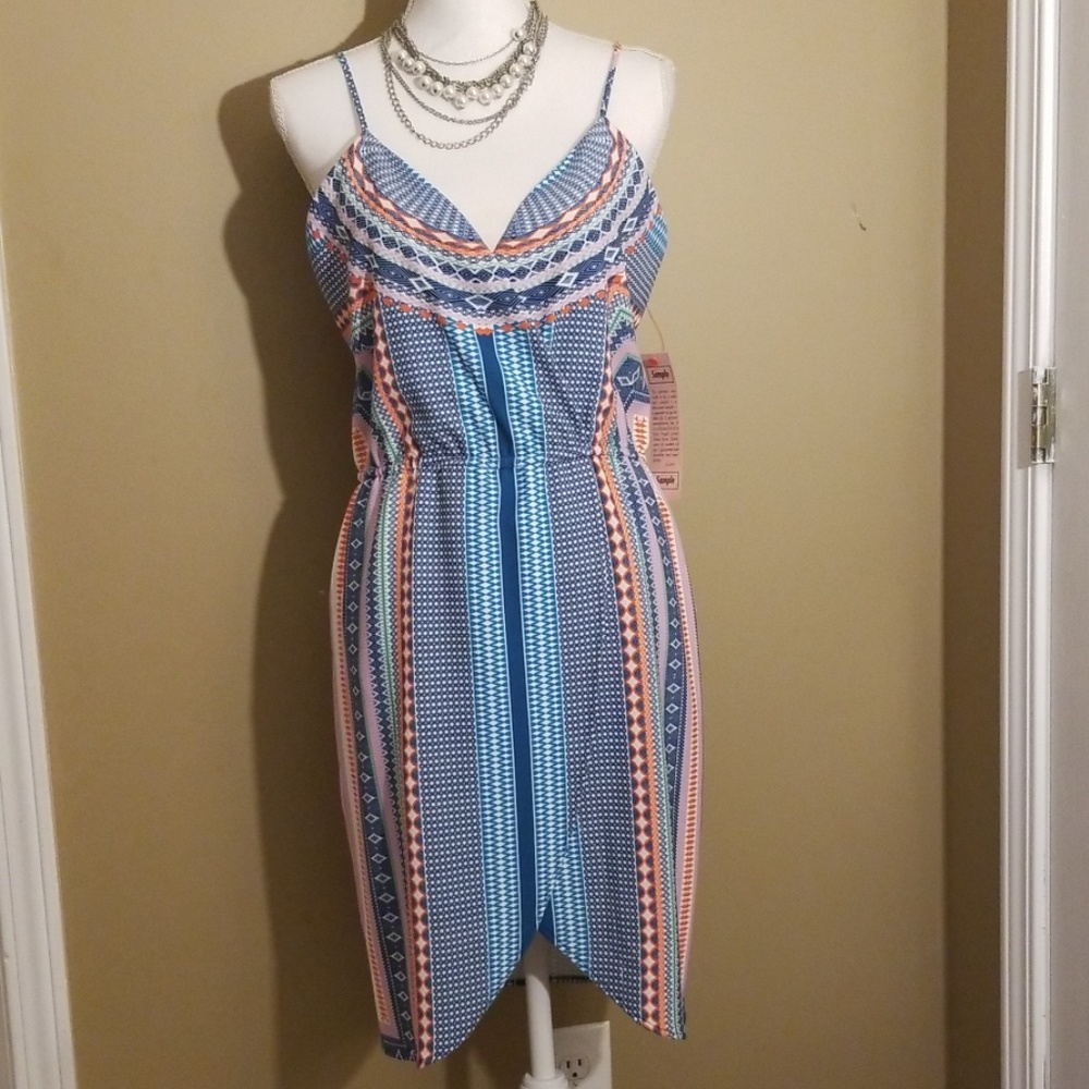 NWT Blue Striped Tahari Dress